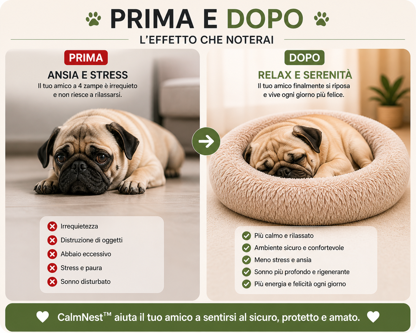 CalmNest™ – Letto Calmante Anti-Ansia per Cani